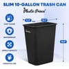 PLASTIC PRINCE 40 Quart Trash Can, Black Plastic Rectangular 10