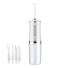 4 In 1 Water Flosser For Teeth, Cordless Water Flossers Oral Irrigator With DIY Mode 4 Jet Tips, Tooth Flosser, Portable And Rechargeable For Home Travel, For Men And Women Daily Teeth Care, Ideal For Gift, Father Day Gift Waterproof Kit Whitening:_WHITE