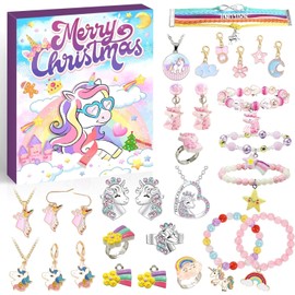 Advent Calendar Girls 2024, Unicorn Jewellery Advent Calendar Children's Christmas Calendar 24 Days Christmas Countdown Gifts, Christmas Gift for Women Girls