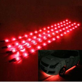 Unbranded 2x Bright Red LED Light Strip Flexible Tape Back 12V DC Car/Truck Cut-To-Length