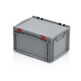 WETEC Storage Container, 400 x 300 x 235 mm (Euro Container, Stacking Container, Transport Container, Euro Container Lid), Inner Dimensions W x H x D: 370 x 270 x 215 mm / External Dimensions W x H x