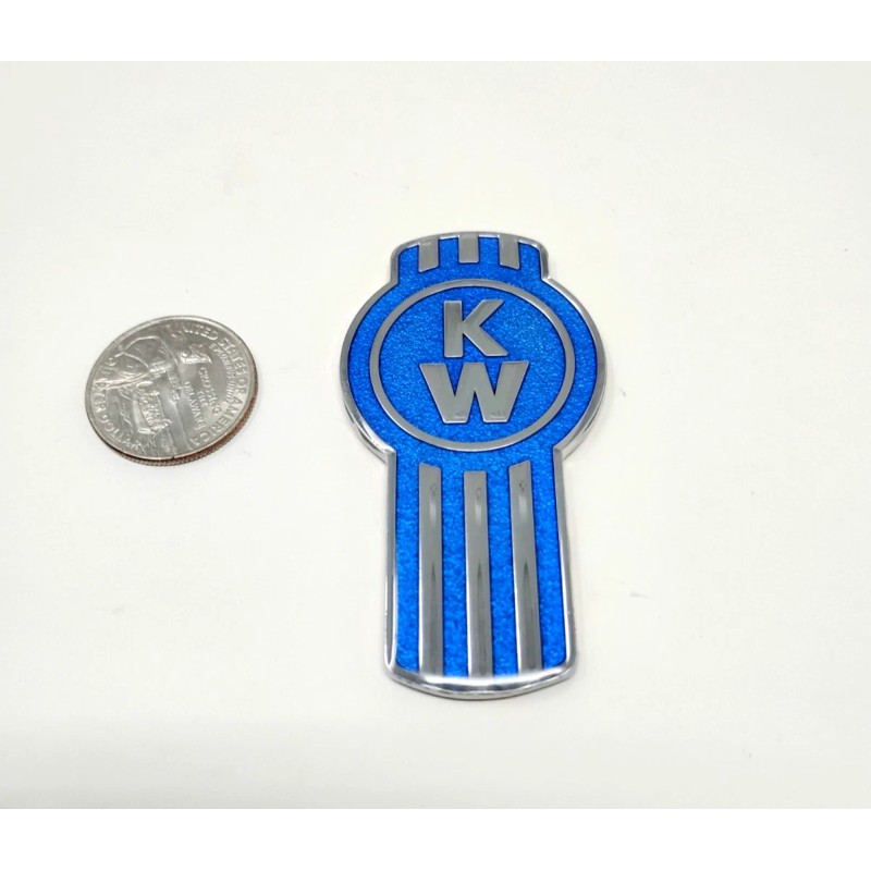 KW kenworth kw emblem metal truck semi chrome blue