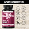 Trans-Resveratrol 99% | Alta Concentración de Resveratrol Blanco | Cápsulas