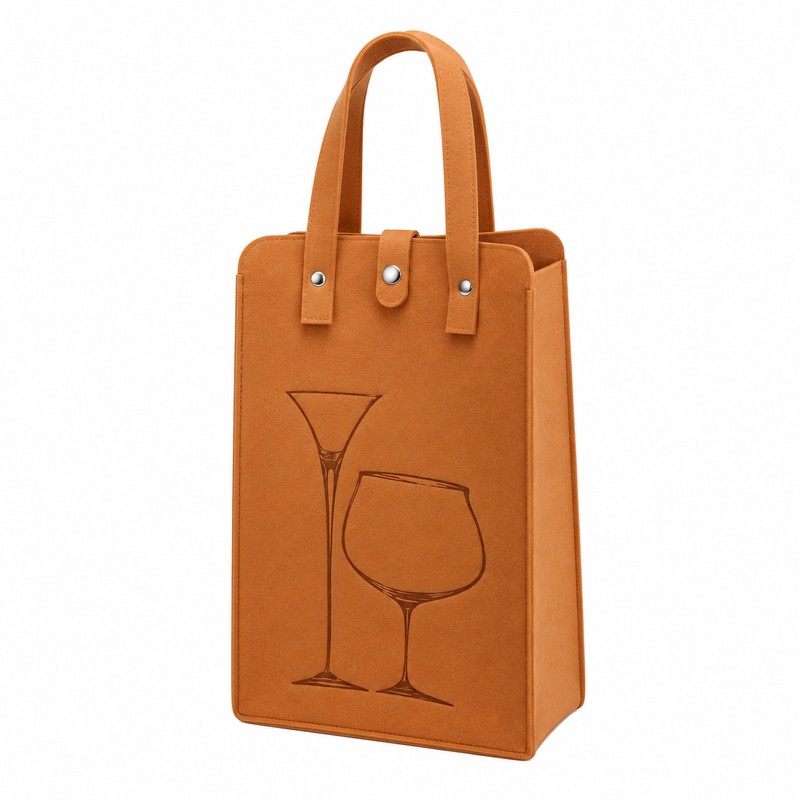Felt Wine Bag for Gifting – Reusable Double Bottle Carrier
