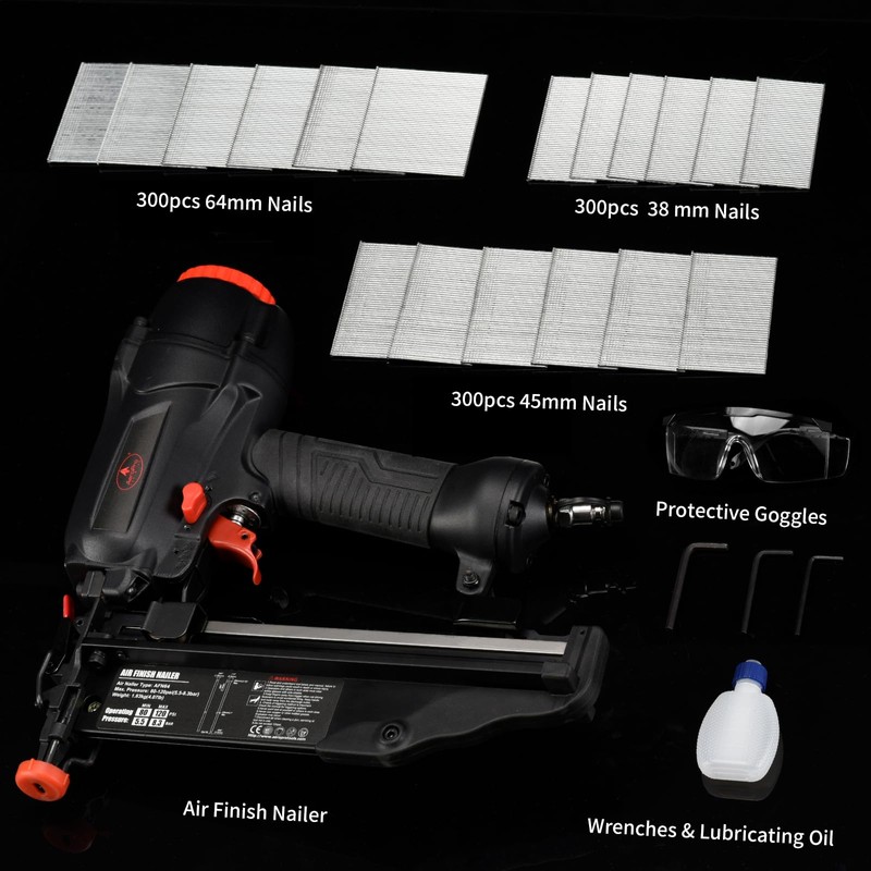 AEROPRO TOOLS Finish Nailer 16 Gauge Nail Gun 90 Nails/Min,