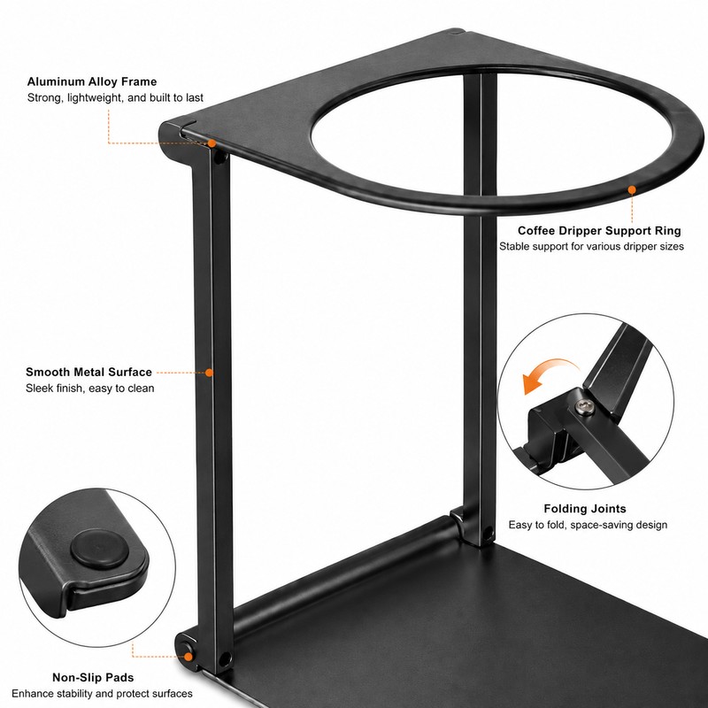 Foldable Coffee Drip Stand for Pour Over Brewing – Portable