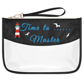 Beach Themed Gift Clear Makeup Bag Nautical Lighthouse Gifts Cruise Travel Gift Cosmetic Bag Cruise Party Gift Inspirational Gift for Her Birthday Graduation Gift Zipper Travel Toiletry Pouch