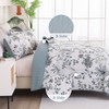 Anibedding King Size Quilt Sets Blue Floral Pattern Bespread Set,