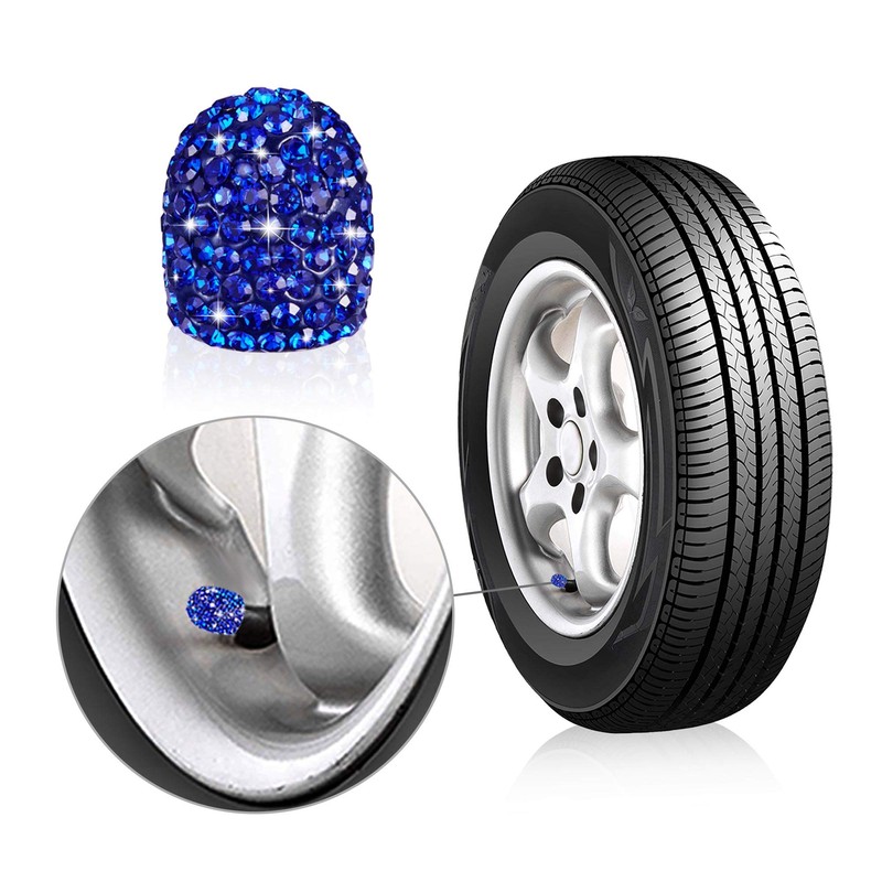WINKA 4Pcs Bling Car Tire Valve Stem Caps Diamond Bling