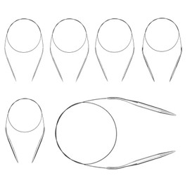 Circular Knitting Needles Set - TRACOMPAN 6 Pcs 2.5-5mm Stainless Steel Knitting Needles with Flexible Cables for Hats, Socks & Small Projects | Fixed Knitting Pins for Knitting