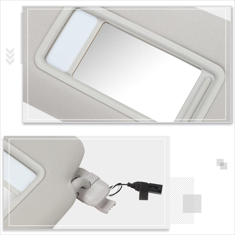 [Left/Driver Side] OE Style Gray Windshield Sun Visor w/Lighted Mirror