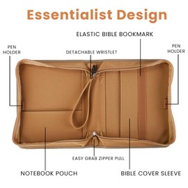 Rubico Bible Cover Case for Women - Stylish and Durable Bible Cover Case, Perfect for Protecting Your Bible with Detachable Wristlet Strap and Essentialist Design