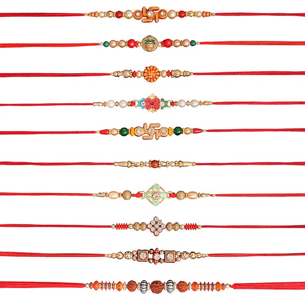 IGH Rakhi for Brother – Set of 10 Designer Rakhi
