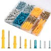 AMSGANK 270 Pieces Screws and Dowels Set, Masonry Brick Concrete