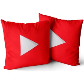 KEIBIKE Home Pillow Cases Social Media Logo YouTube Throw Pillow Covers Decoration Cushion Covers Indoor Outdoor European 26X26 Inches Double Sided Printed