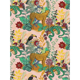 Luvdecor Peel and Stick Wallpaper Leopard Jungle Removable Wallpaper for Bathroom Renter Friendly Wallpapers Self Adhesive Animal Floral Contact Paper for Home Decor 17.5 x 118 in