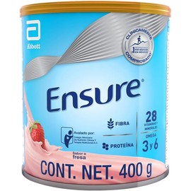 Ensure Clásico - en Polvo Sabor Fresa, 400g, Alimentación Especializada con Vitaminas, Proteínas y Prebióticos, Clínicamente Probado