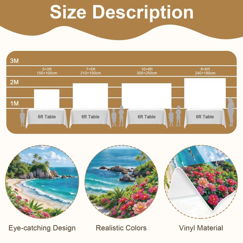Summer Hawaiian Beach Backdrop Tropical Backdrop 10x8ft