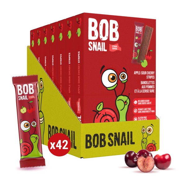 Bob Snail Fruit Strips Apple Sour Cherry 7x84g (Pack of