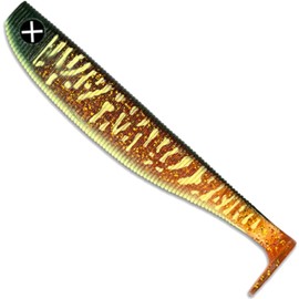 Monkey Lures Fat Lui - 9 cm, 11 cm, 14 cm, 18 cm, 23 cm - Big L Bait, Soft Bait, Pike Bait, Artificial Bait Fishing, Rubber Bait (Vanilla Cognac - Slightly UV Active, 14 cm)