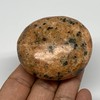 125.7g, 2.3"x2"x1.1" Natural Untreated Orange Calcite Palm-Stone Crystal Polished Gallet