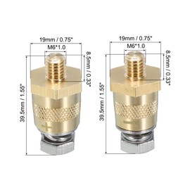 uxcell M6 Battery Terminal Charging Posts Positive or Negative Battery Terminal Connector Post Adapter M6x1.0 Stud Extender Screws Nuts 1 Pair