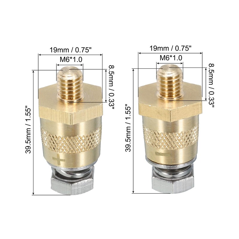 uxcell M6 Battery Terminal Charging Posts Positive or Negative Battery