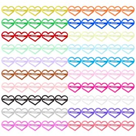 ECADY 60-Pack Assorted Colors Hair Clips Metal Snap Barrettes for Fine/Thick Hair Hair Accessories for Women, Girls, Toddler - Heart Shape