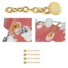 4 Pcs New Golden Traction Chain Dental Lingual Button Chains