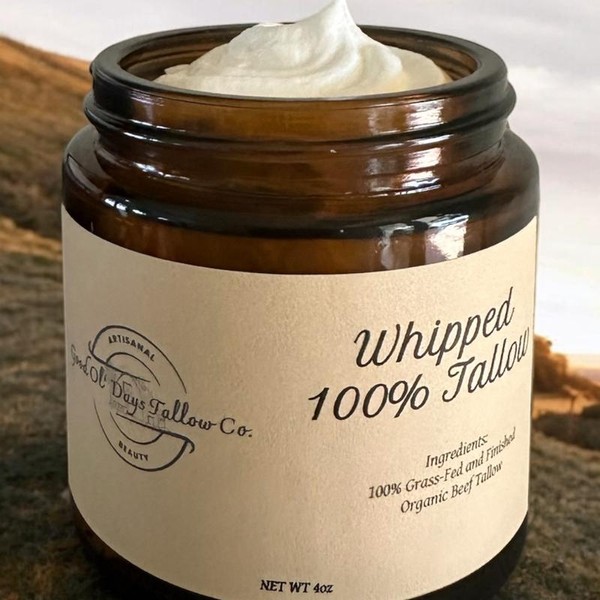 Whipped 100% Grass Fed and Finished Organic Beef Tallow- Moisturize