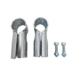 T Clamps Pipe Connector, Metal Clamp Fittings, 1" O.D. 25.4 mm, Stainless Steel End Rail Clamps, Chain Link Fence, Bolts and Nuts Included (2 Set)