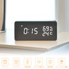 Electime Digital Alarm Clock Wooden Table Clock LED Time Display