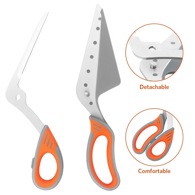 Vutyvve Pizza Scissors, Multi-Functional Kitchen Shears with Detachable Pizza Peel,