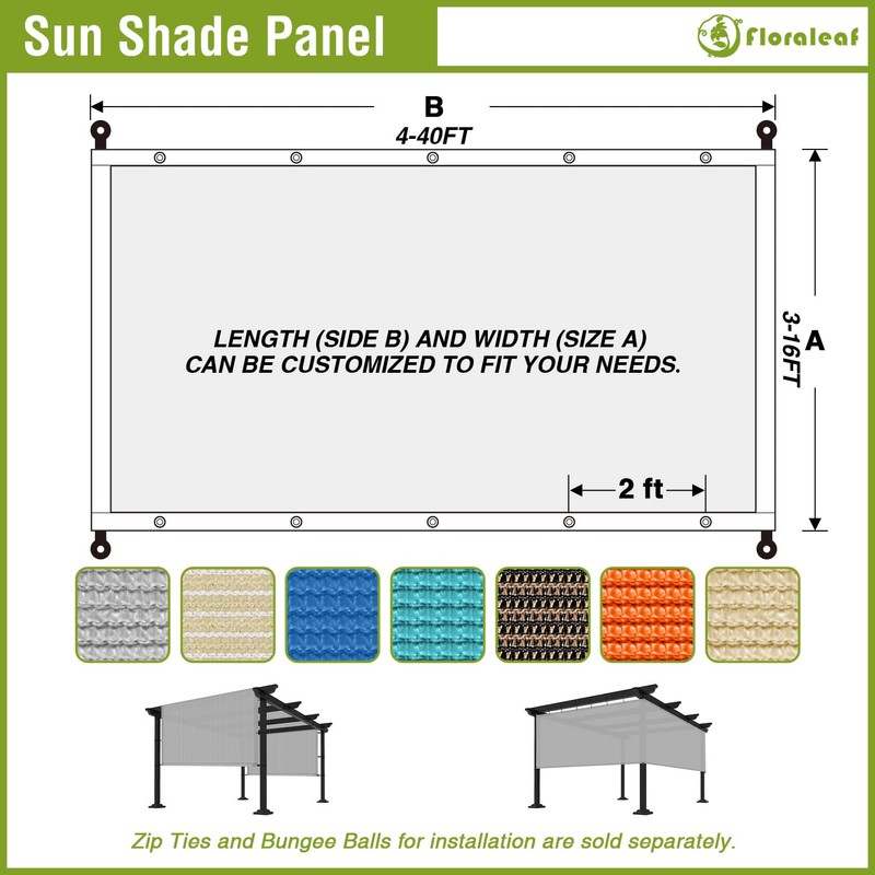 FLORALEAF 10' × 16' Pergola Shade Cover Universal Replacement Canopy
