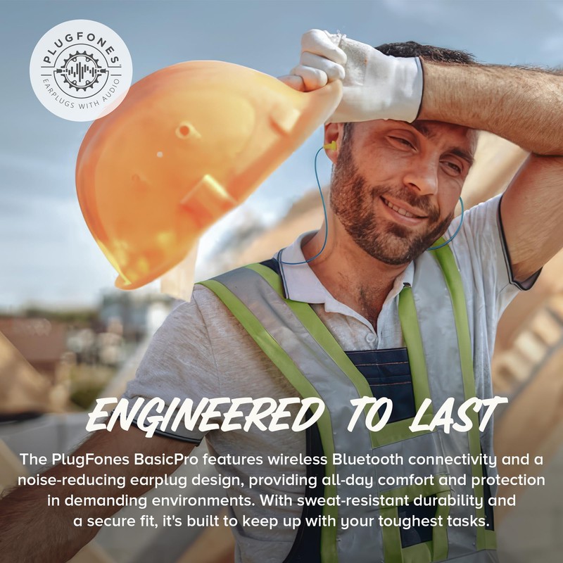 Plugfones Basic Pro Earplug Headphones Wireless Bluetooth in-Ear Earplug Earbuds