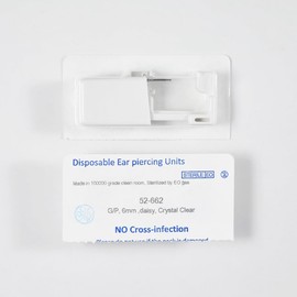 CHUANCI PAIR - Piercing para orejas estériles desechables, para uso doméstico, con diseño de flor, mariposa, tragus, kit de herramientas para perforar el oído, Acero quirúrgico 316L y acrílico, Piedra