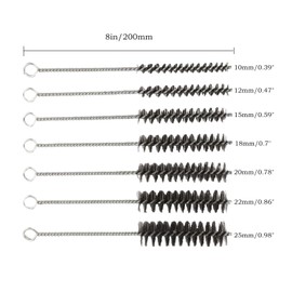 3/8-1 in Tube Cleaning Lab Brushes Brass Tube Brushes Bottle Brush Wire Tube Brushes, Long Wire Cleanling Brushes Straw Cleaner Brush Wire Bottle Brush Pipe Cleaner for Tubes,Bottle,Glass 7 PCS