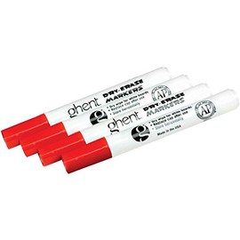 Ghent Plastic Markers 4 Pack in Red