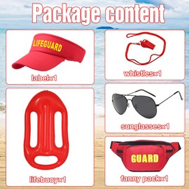 Maryparty Lifeguard Costume Lifeguard Accessories Set for Beach Fancy Dress up Party