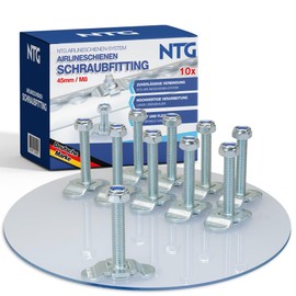 Screw Fitting for Airline Rail, M8 x 45, 500 daN, End Fitting, Lashing Rail, Single Pack of 10