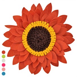 Sunflower Decorative Throw Pillows - 3D Flower Pillow - Accent Round Pillow - Sunflower Decorations - Flower-Shaped Decor for Living Room (14.5" Flower, 13" Pillow With Insert, Terracotta)