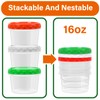 EONJOE 16 oz Plastic Freezer Containers with Lids 2 Cup