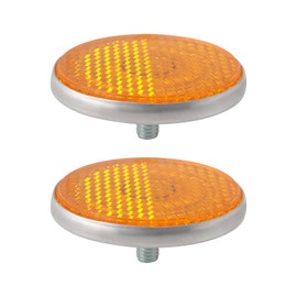 YINETTECH 1 Pair Motorcycle Rear Reflector Amber Reflector Railer Fixing Screws for ATV UTV Dirt Bike 40x5x6mm Yellow