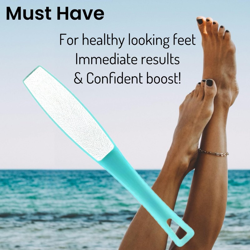 1 ALAZCO Double Sided Foot File Pumice Ergonomic Handle Scrubber