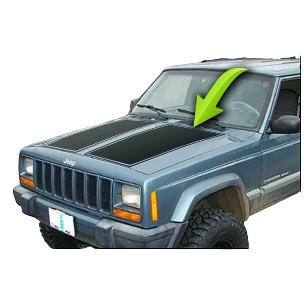 Hood Blackout Racing Stripes - xj - car - Front,Hood