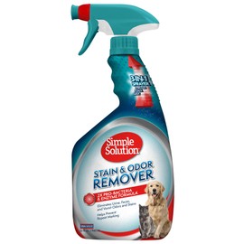 Simple Solution Stain & Odor Eliminator for Pets, Carpet Deodorizer, Enzyme Pet Odor Eliminator for Home, Stain Remover for Cat & Dog Pee, Urine Destroyer, Carpet Cleaner Spray, 32 oz