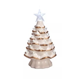 Christmas is Forever New in Box Christmas is Forever 7.5" LED Lighted Ivory Ceramic Christmas Tree
