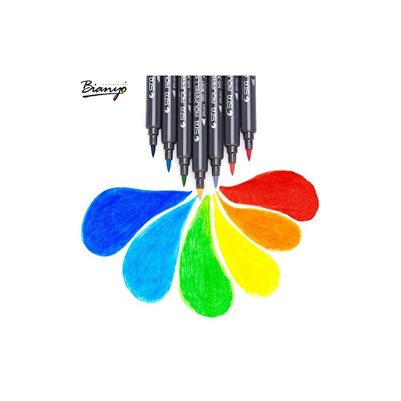 Bianyo Set of 48 Premium Dual Tip Markers, Non-Toxic Double