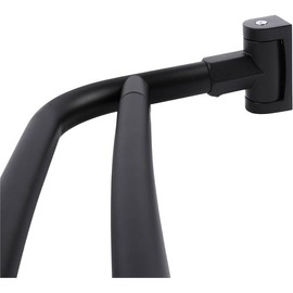 Double Curved Shower Rod, Metal Construction, Adjustable Between 44 to 70 Inches, Aluminum Rods and Zinc Mounting Hardware, Quality Modern Bathware, Oil Rubbed Bronze Finish - Colour: Black