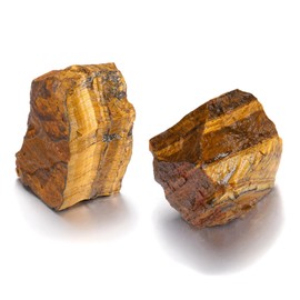 CrystalTears Tiger Eye Crystal Stone, Large 4.5-5.5cm Tigers Eye Quartz Crystals for Protection, Strength, Relax, Rough Healing Gemstone for Reiki Healing Meditation Decor,Crystal Gifts-2pcs